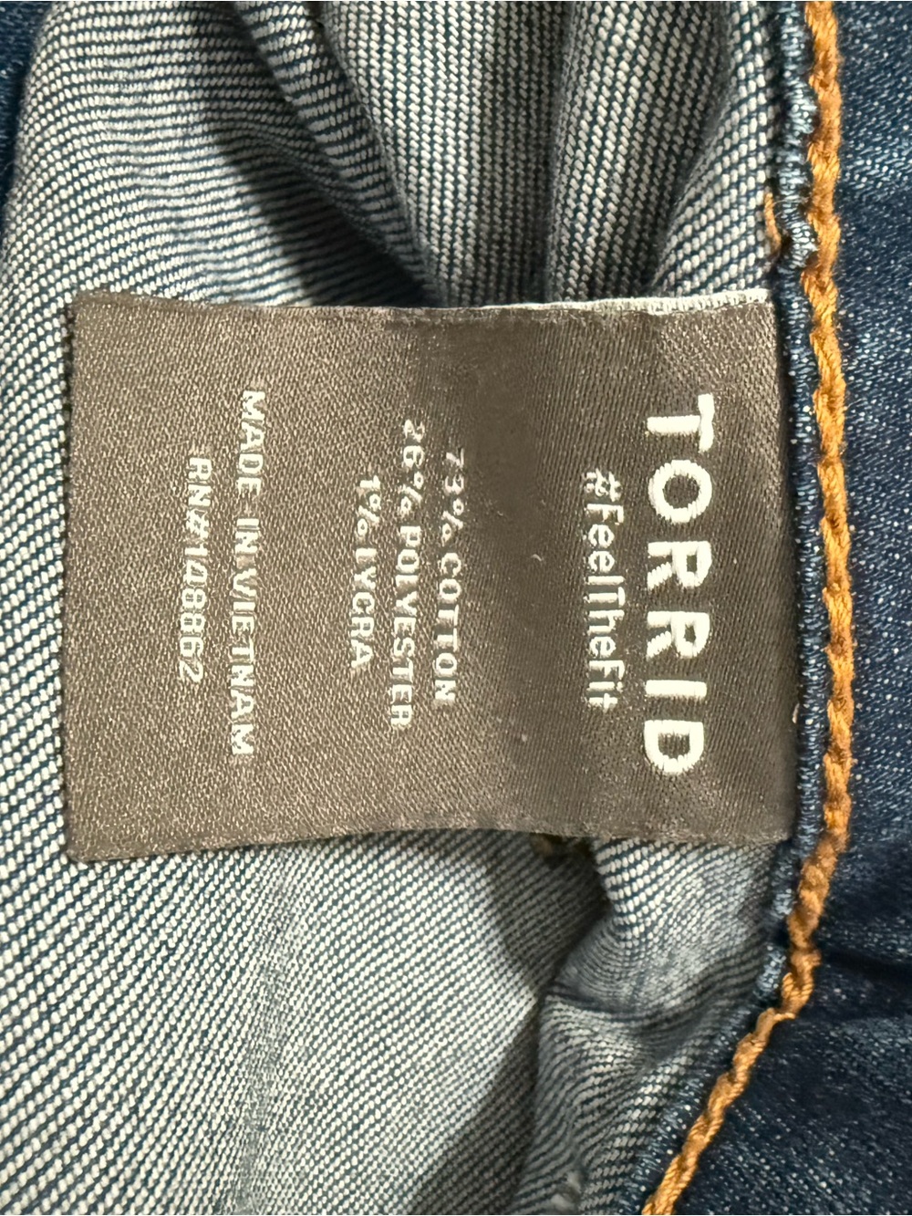 torrid Dark Blue Cropped High-Rise Button-Front Jeans - Picture 8 of 9
